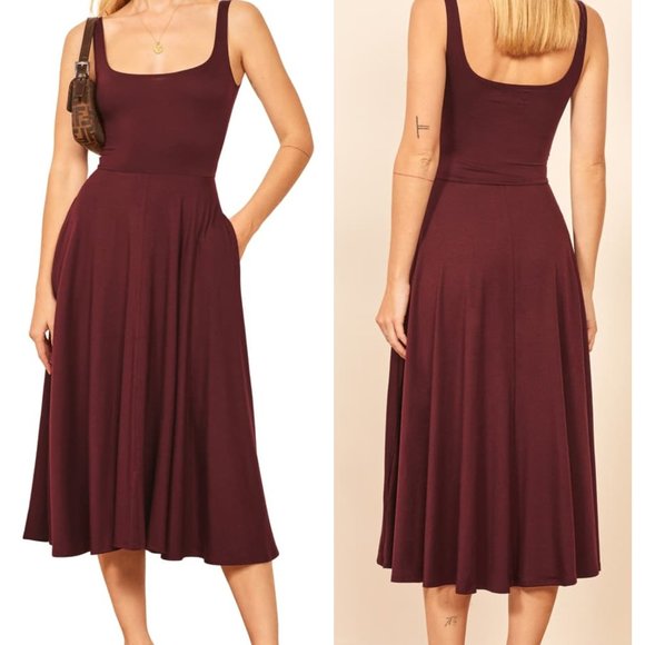 rou midi fit & flare dress